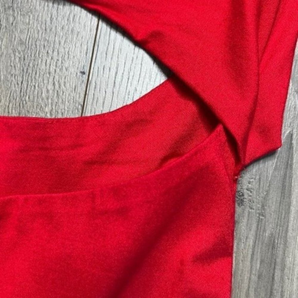 Vintage 310 For Shox Red Cutout Maxi Dress Size Small Back Slit & Cutout - Picture 9 of 16